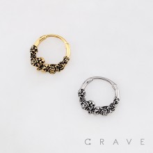 GOTHIC SKULL BLOSSOM 316L SURGICAL STEEL EARRING